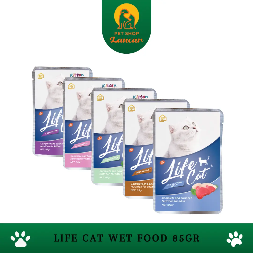 Makanan Kucing Life Cat Pouch 85 gram Kitten Adult Wet Food Whiskas