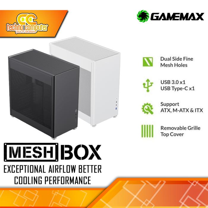 Gambar CASING GAMEMAX MESHBOX - Mid Tower ATX Case Mesh dari Techno Computer Bali Kota Denpasar Tokopedia