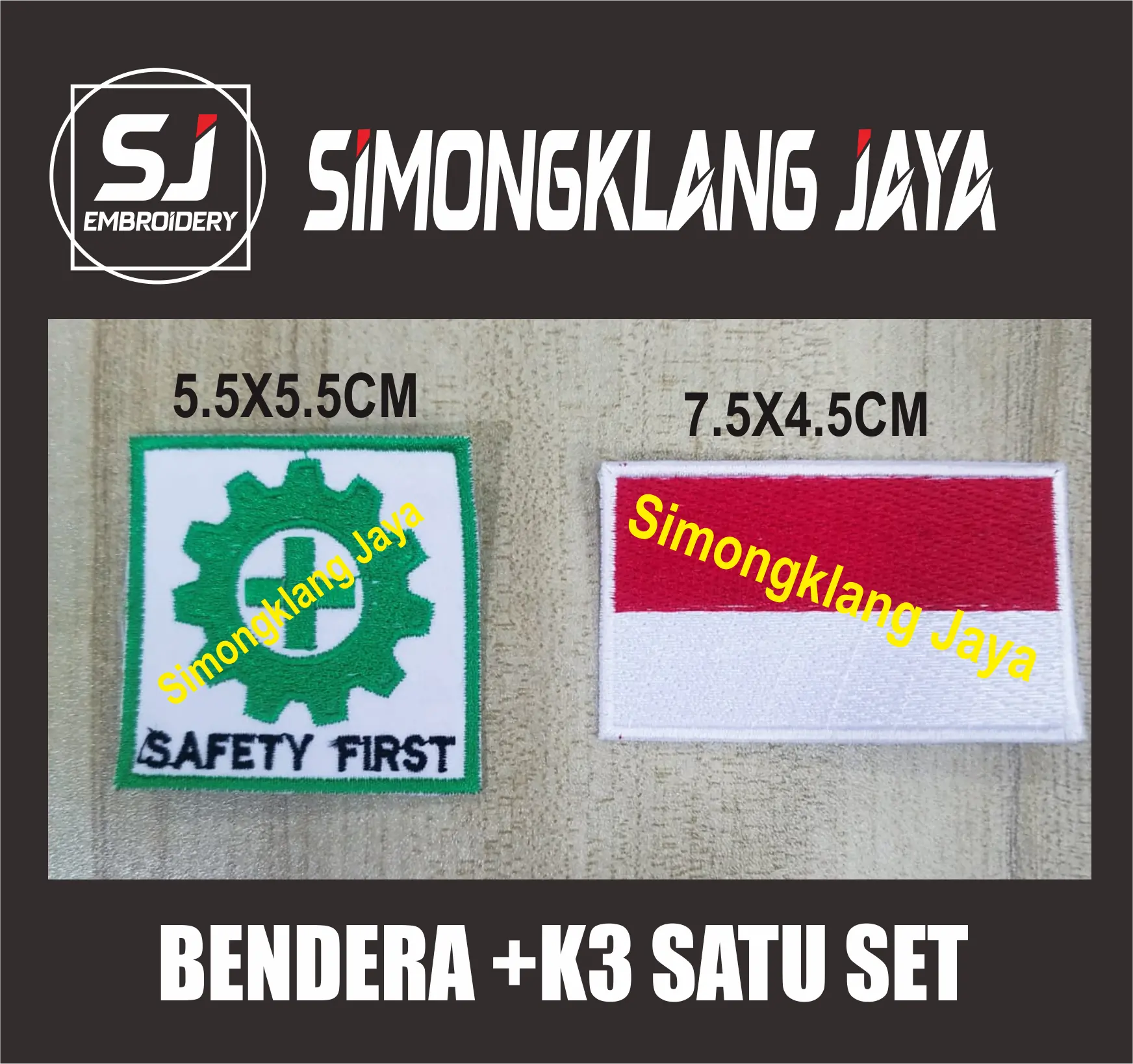 Bordir Emblem/patch/logo k3 dan Bendera