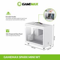 Gambar CASING GAMEMAX SPARK MINI - Mini Tower ITX Case Tempered Glass - Putih dari Techno Computer Bali Kota Denpasar 3 Tokopedia