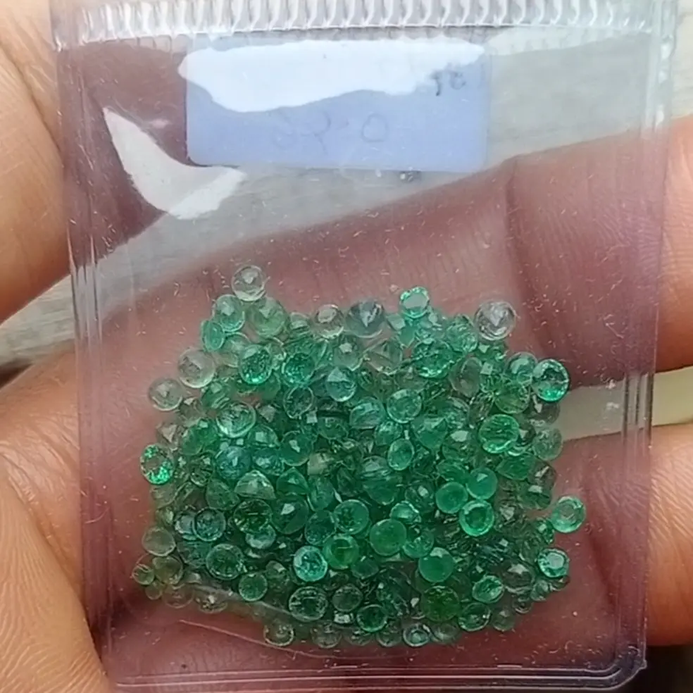 natural batu permata mulia Emerald - zamrud asli / ori ukuran tabur mini