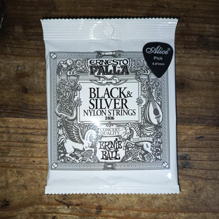 Gambar Senar Gitar Klasik Nylon Black & Silver Ernie Ball Ernesto Palla 2406 - Free Pick dari debalisale Kota Denpasar Tokopedia