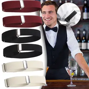 1Pasang  JIKEKU Non Slip Shirt Sleeve Garter ，Adjustable Arm Garter Band，Bartender Armband Sleeve Garter，Kemeja Garter，Penjepit Lengan Baju