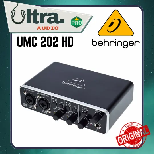 Behringer UMC202HD / UMC 202 HD Soundcard with MIDAS Preamp ORIGINAL 0