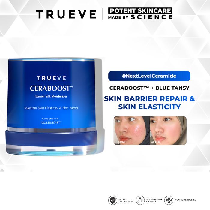 Product Introduction of TRUEVE Ceraboost Silk Moisturizer Gel 30gr - Moisturizer Gel Pelembab Wajah Pagi Malam, Memperbaiki Skin Barrier Rusak Iritasi, Cocok untuk Semua Jenis Kulit (Blue Tansy + Ceramide) 0