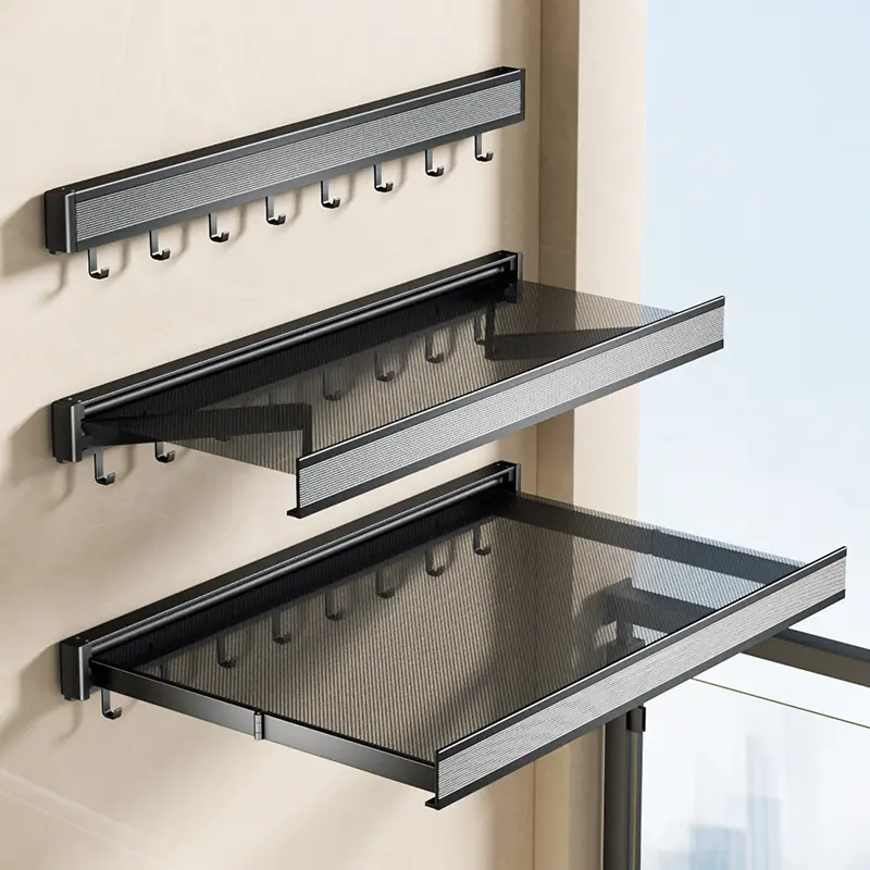 Triple W Jemuran Balkon Gantungan Baju Lipat Dinding Folding Clothes Hanger Apartment Clothesline