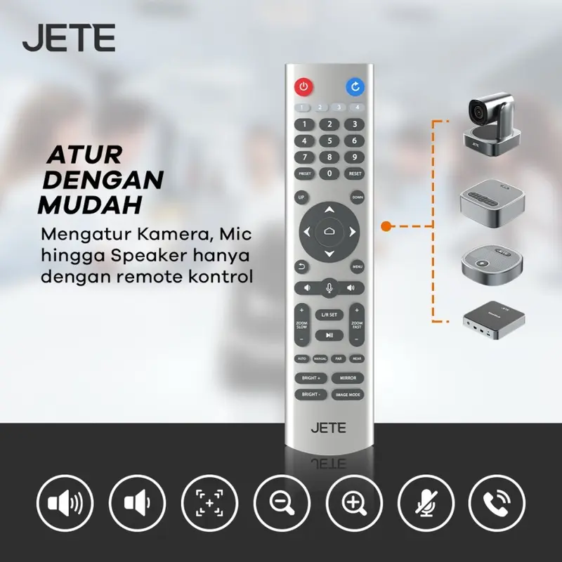 JETE Webcam Video Conference Group 2 4K 12X Zoom With 2 Mic Expansion - Garansi Resmi 2 Tahun 7