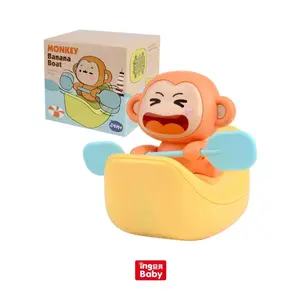 Ingbaby Monkey Banana Kayak - Mainan Monkey Mendayung Kayak Banana Boat Dayung Air Berputar
