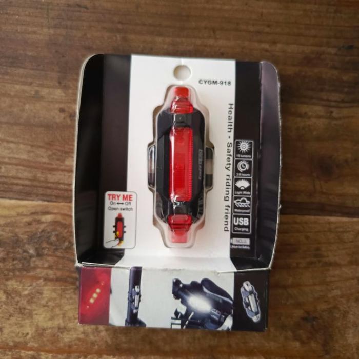 Gambar Lampu Sepeda Belakang LED TaffSport Kualitas Bagus - USB Charge - 4 Mode Nyala dari debalisale Kota Denpasar 4 Tokopedia