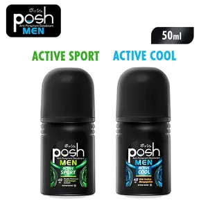 Posh Men Anti-Perspirant Deodorant Roll On Active Pro Sport Cool 50ml Cegah Bau Badan