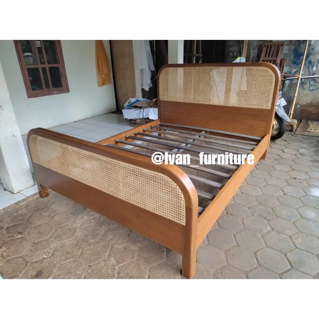 CUSTOM ORDER DIPAN JATI MIX ROTAN 180 X 200 CM