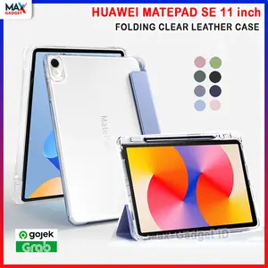 For Huawei Matepad SE 11 inch 2024 Flip Case Casing Clear Softcase Book Cover Stand Magnet Silikon Leather Shockproof Flipcase Slot Pen Stylus