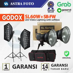 Paket 2 Lampu Studio Godox SL60W - Godox SL 60 W LED Video Lighting