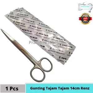 Renz Gunting Tajam Tajam 14cm Lurus / Bengkok / Gunting Operasi Renz / Scissor Operating