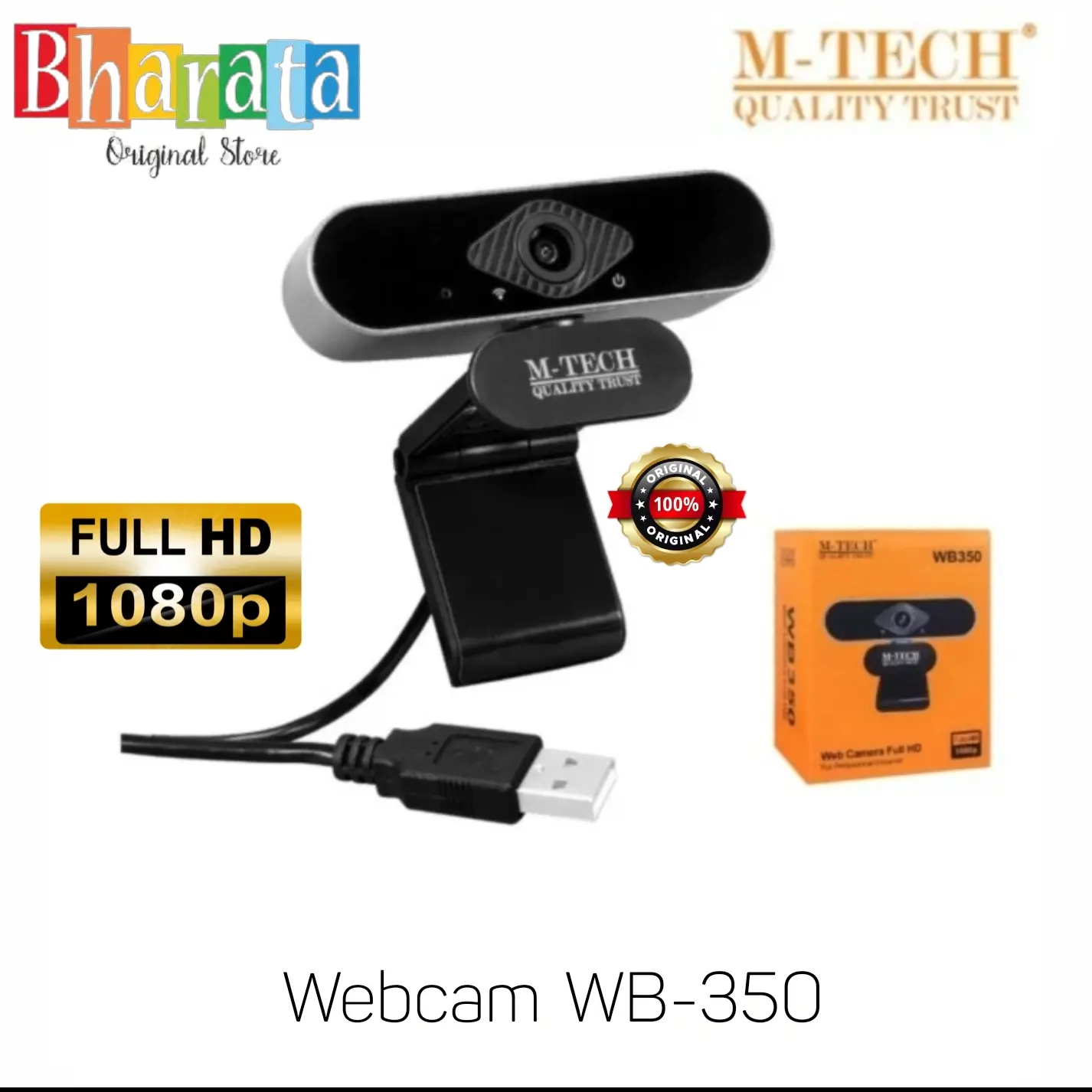 Webcam M-TECH HD WB-350 with microphone 1080p Full HD Camera