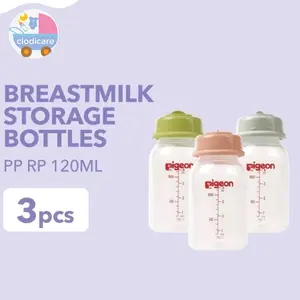 Pigeon Breastmilk Storage Wideneck Isi 3 Botol ASI Perah
