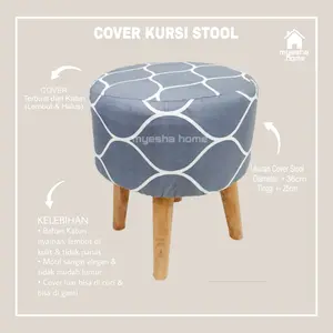 Cover Kursi Stool Bulat / Sarung Kursi Stool Motif STL BLT08 (TIDAK TERMASUK KURSI)