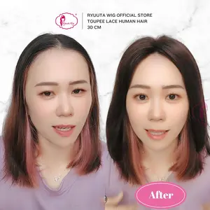Ryuuta Wig Toupee Topper Lace Human Hair Panjang 30 cm