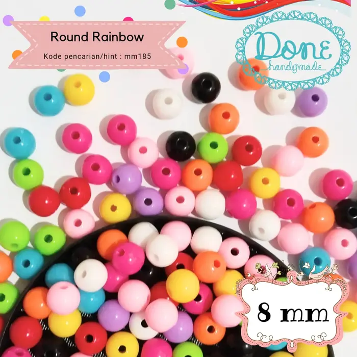 Gambar Done handymade manik bulat manik round rainbow bedas diy meronce mm185 - diameter 6mm dari Done Handymade Kota Administrasi Jakarta Barat 3 Tokopedia