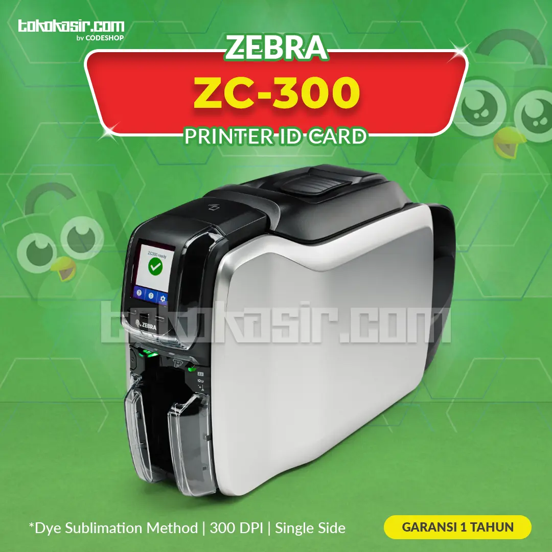 PRINTER CETAK KARTU ZEBRA ZC300 CARD PRINT ORI