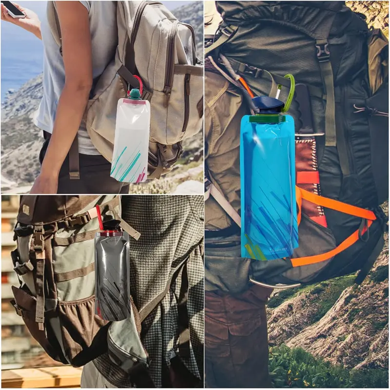 Botol Air Minum Lipat TaffSPORT Outdoor Camping Hiking Drinking Portable Bottle 700ml 1