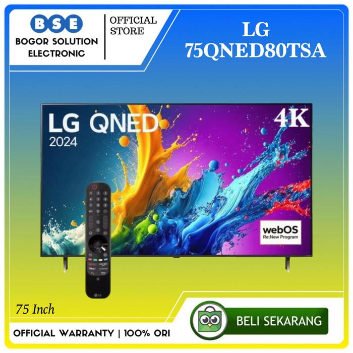 Gambar TV LG QNED80 75 Inch 4K UHD Smart WebOS 24 LG 75QNED80TSA LG 75QNED80 [RESMI] dari Bogor Solution Electronic Kota Bogor Tokopedia