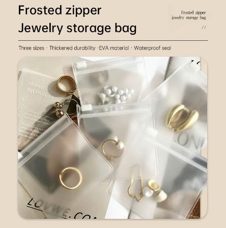 Tas Penyimpanan Perhiasan Buram / Tas Terpisah Gesper Ritsleting / Tas EVA Portabel Tahan Debu-G / Storage perhiasan / Kantong perhiasan [varian size dan dijual per pcs] 5