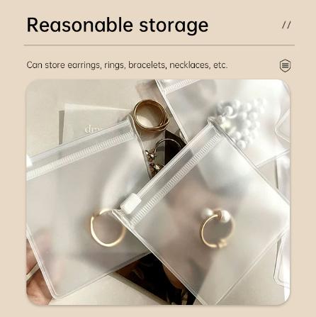 Tas Penyimpanan Perhiasan Buram / Tas Terpisah Gesper Ritsleting / Tas EVA Portabel Tahan Debu-G / Storage perhiasan / Kantong perhiasan [varian size dan dijual per pcs] 6
