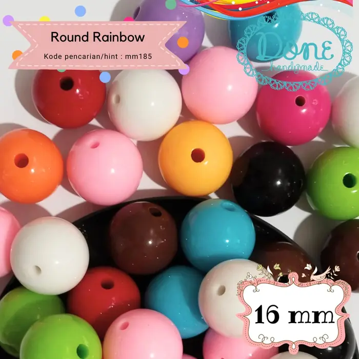 Gambar Done handymade manik bulat manik round rainbow bedas diy meronce mm185 - diameter 6mm dari Done Handymade Kota Administrasi Jakarta Barat 5 Tokopedia