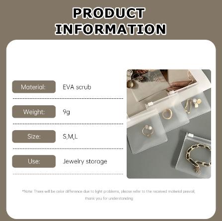 Tas Penyimpanan Perhiasan Buram / Tas Terpisah Gesper Ritsleting / Tas EVA Portabel Tahan Debu-G / Storage perhiasan / Kantong perhiasan [varian size dan dijual per pcs] 1