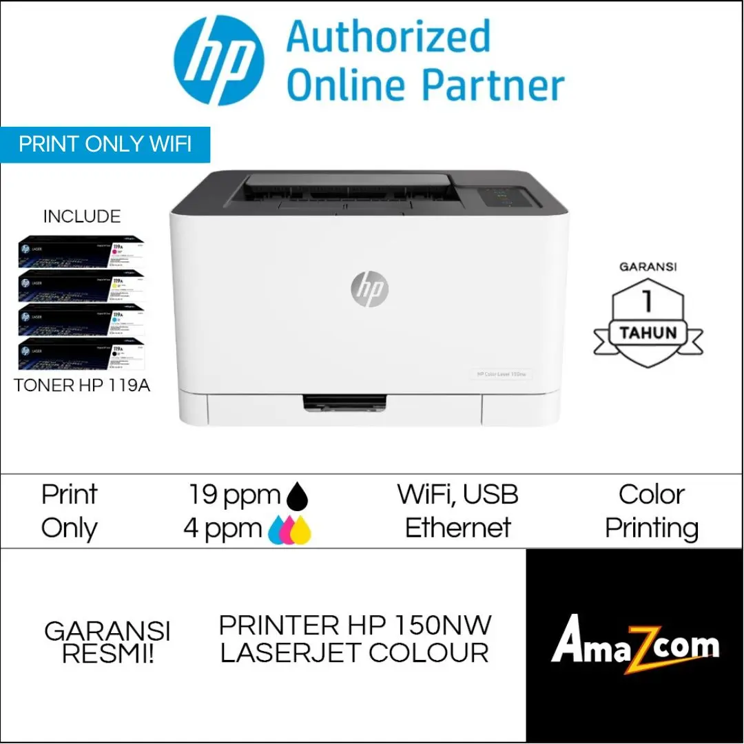 Printer HP Laserjet 150NW Laser Jet 150 NW Color Wireless Network LAN