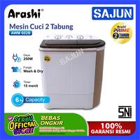 Gambar Arashi Mesin Cuci Mini 2 Tabung 6 Kg AWM-602B Laundry AWM602B - 2 Tabung 602B dari Sajun Electronic Kota Administrasi Jakarta Utara 1 Tokopedia