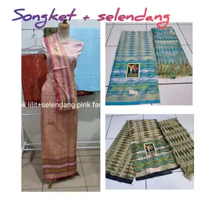 Set songket selendang/ Kain songket setelan/ One set songket plus selendang/ Songket potongan