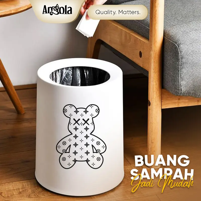 Angola Tempat Sampah Kamar Plastik Tong Sampah Kotak Sampah Trash Bin aesthetic E101 4