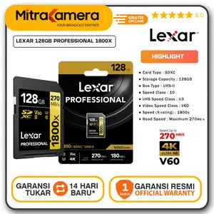 Lexar 128GB Professional 1800x SDXC UHS-II Memory Card / SD Card 128GB