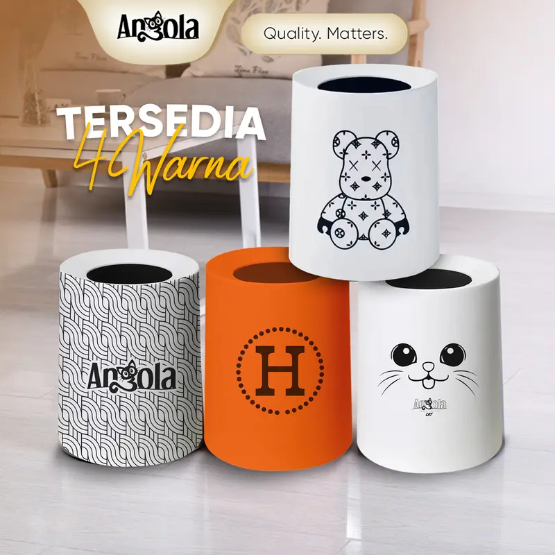 Angola Tempat Sampah Kamar Plastik Tong Sampah Kotak Sampah Trash Bin aesthetic E101 5