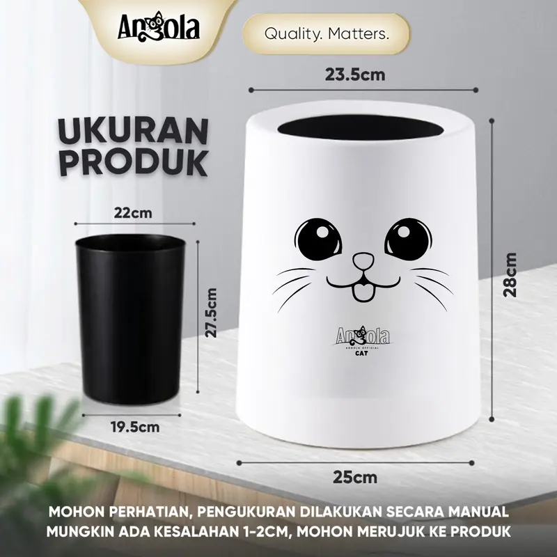 Angola Tempat Sampah Kamar Plastik Tong Sampah Kotak Sampah Trash Bin aesthetic E101 6