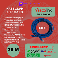 Gambar Kabel LAN UTP Cat 6 35M VASCOLINK Siap Pakai 35 Meter - Biru dari BORONG KOMPUTER Kota Administrasi Jakarta Barat 2 Tokopedia