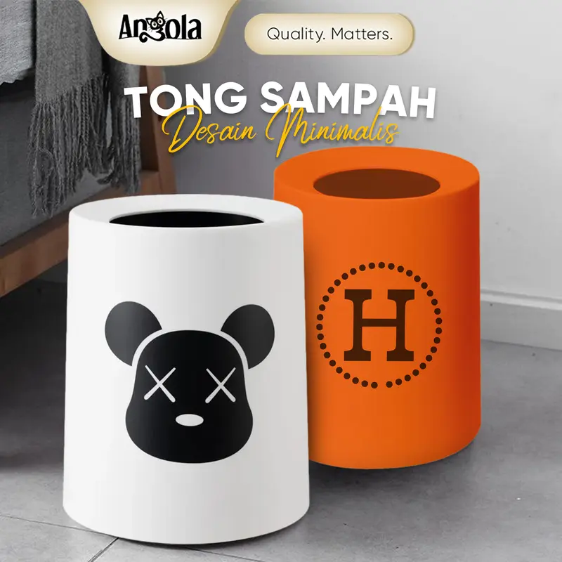 Angola Tempat Sampah Kamar Plastik Tong Sampah Kotak Sampah Trash Bin aesthetic E101 1