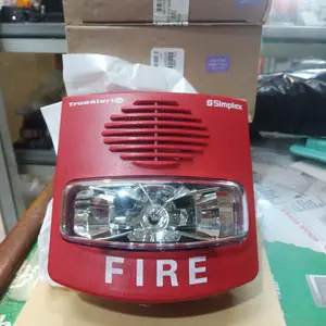 Simplex TrueAlert 49AV-WRF Horn Strobo Alarm Kebakaran Merah Dengan Notifikasi Suara dan Cahaya Tersedia di Dinding - Red