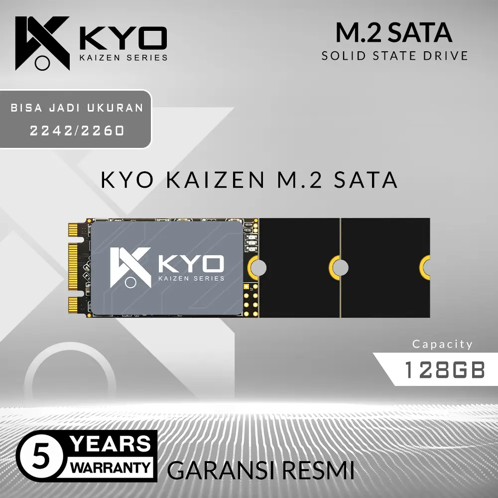 SSD M2 SATA 128GB 2242 M.2 SATA / M2SATA KYO KAIZEN (GARANSI 5 TAHUN)