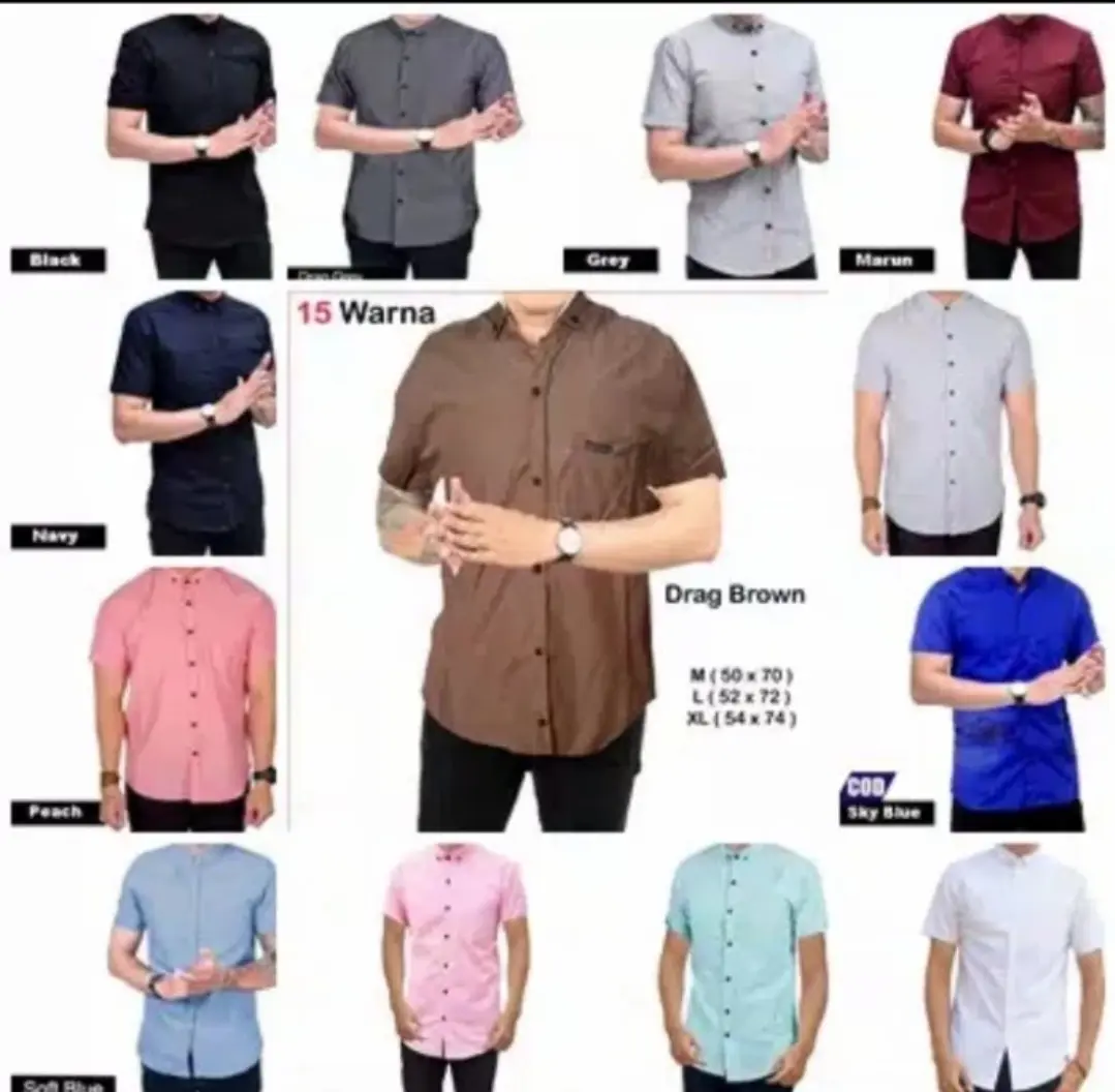 KEMEJA PRIA VOLCOM, HURLEY, THREE SECOND, BAHAN OXFORD