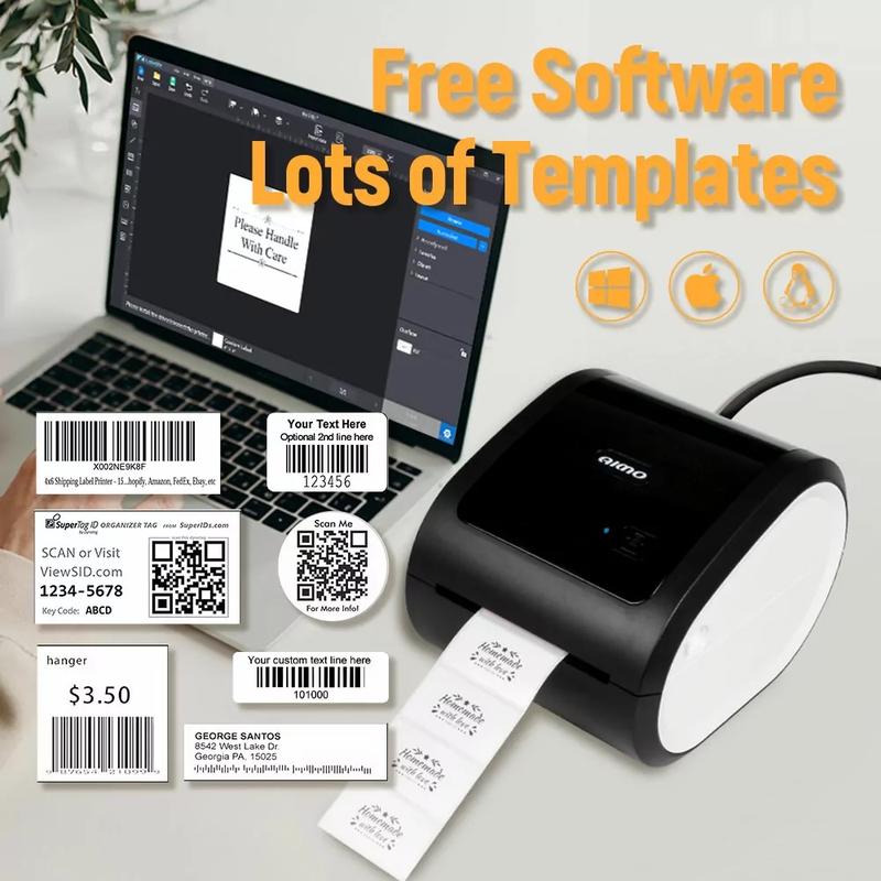 AIMO D520 Barcode Label Printer Thermal Printer Resi Sticker Inkless Tanpa Tinta 110 mm A6 2