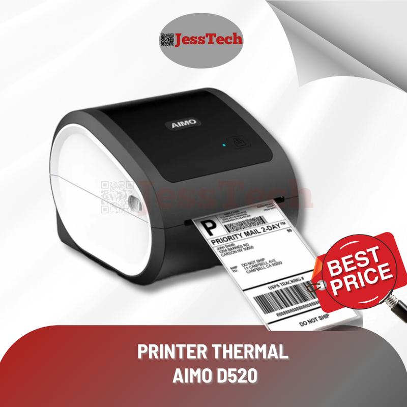 AIMO D520 Barcode Label Printer Thermal Printer Resi Sticker Inkless Tanpa Tinta 110 mm A6 1