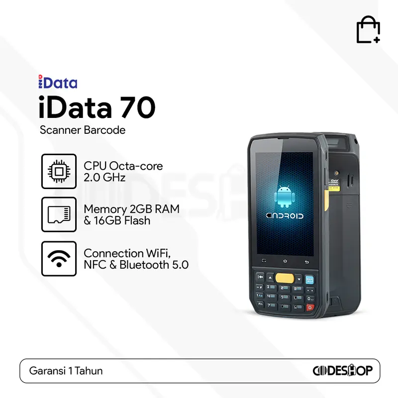 iData 70 Mobile Computer Barcode Scanner 2D PDT Android Terminal IP65 1