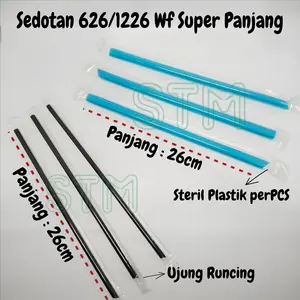 Sedotan Bubble Jumbo Super Panjang 24cm 26cm 28cm Sedotan Steril Boba/Funky Ulir Straw Ujung Rata 27cm