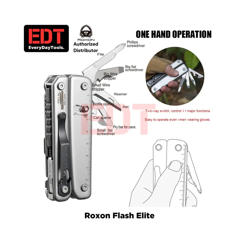 Roxon Flash Elite | D2 Blade Steel | Outdoor Multitool 3