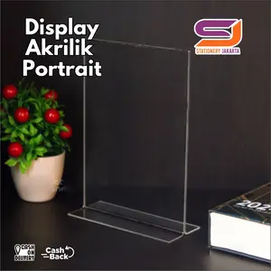 Display menu Standing akrilik Acrylic Papan Tempat Meja Minimalis