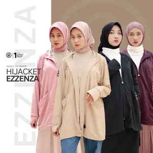 HIJACKET EZZENZA Jaket Wanita Hijabers Muslimah dengan Handsock dan Hoodie Lepas Pasang