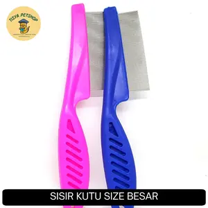 Sisir Logam Serit Sisir Kutu Logam Gagang Kucing Anjing Stainles Stell Size Besar